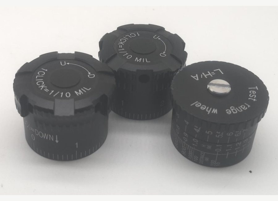 Black aluminum knobs and caps
