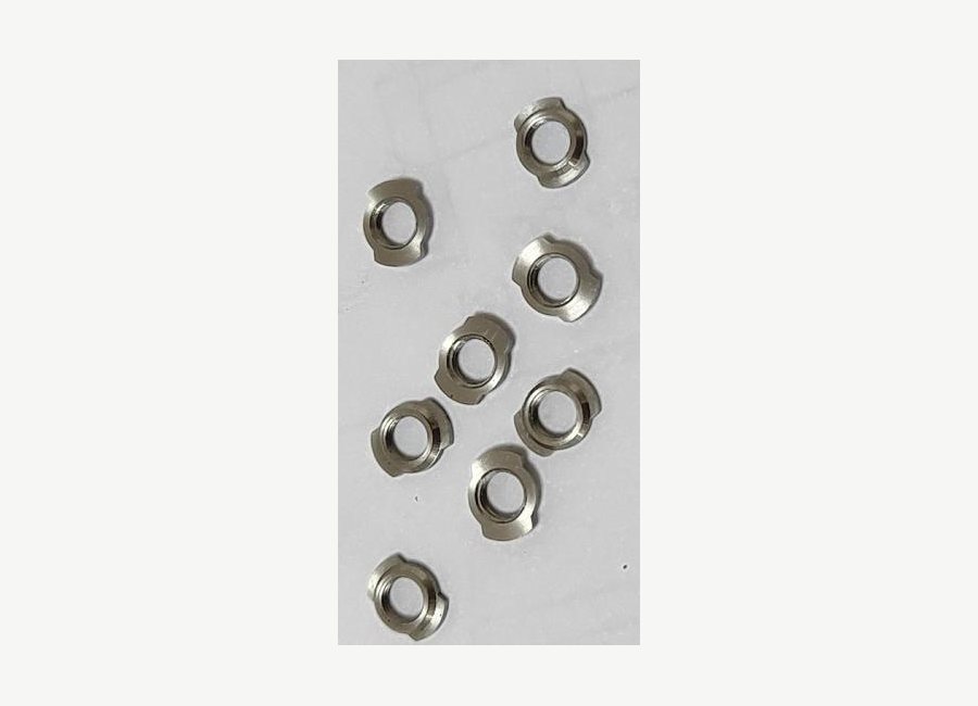 Small brass phone nuts